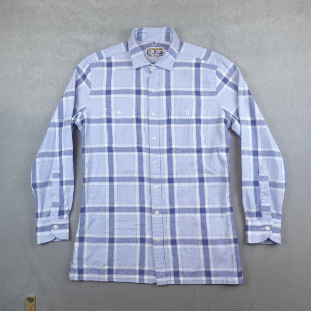 Proper Cloth Jackson Flannel Shirt Mens Large Blue Plaid Button Pockets